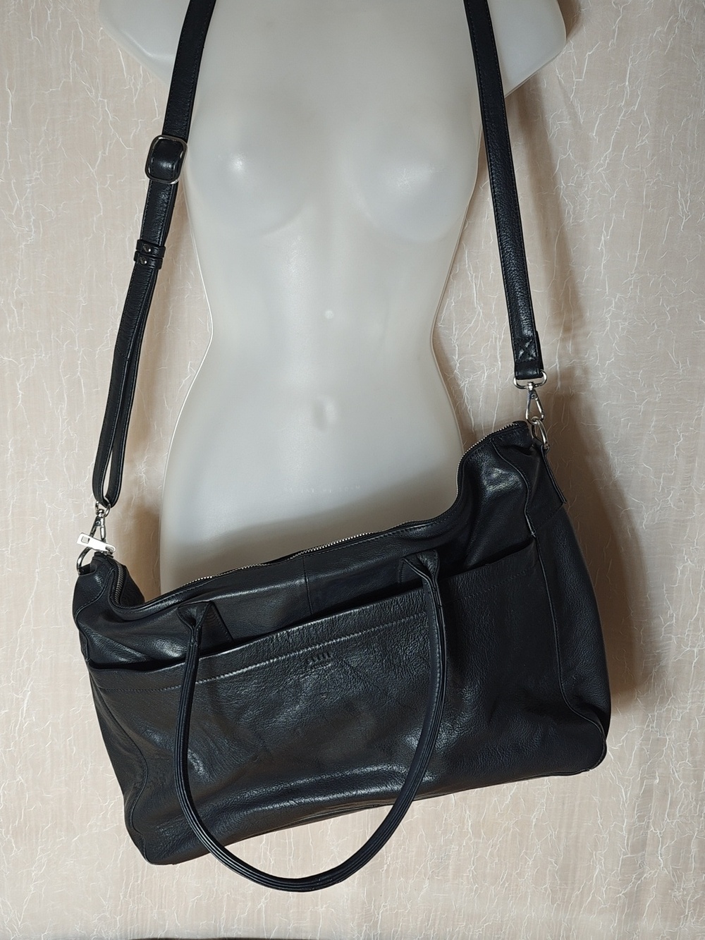 Still Nordic Black Leather Tote Bag